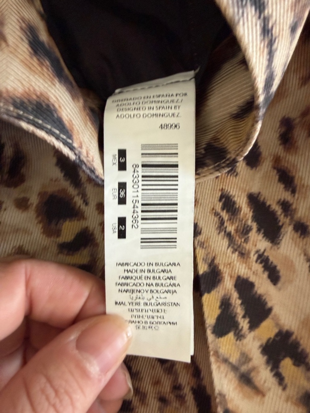 Adolfo Dominguez Beige and Black Animal Print Tapered Pants - Picture 4 of 7
